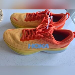 Hoka Orange and Yellow Gradient Running Sneakers